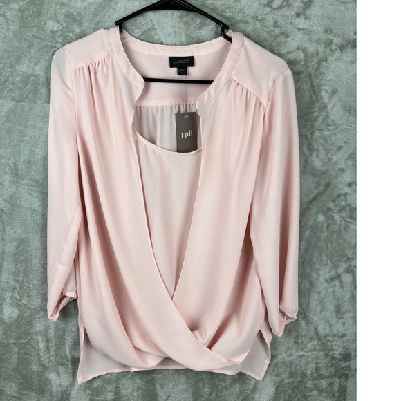 J. Jill Tops - J Jill WearEver Blouse Womens Small Blush Minimalist Capsule Office Top